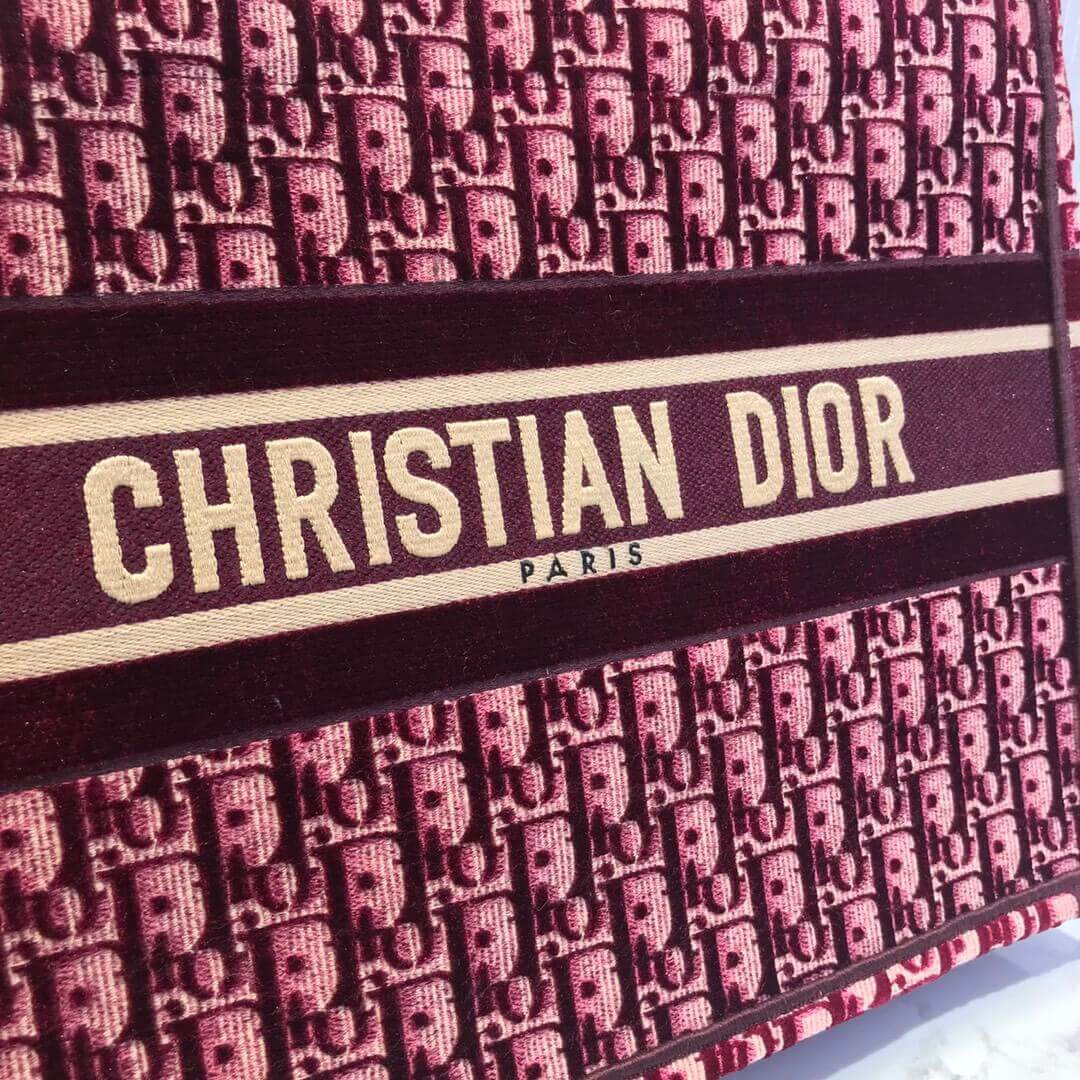 Christian Dior Small Book Tote Embossed Velvet M1296