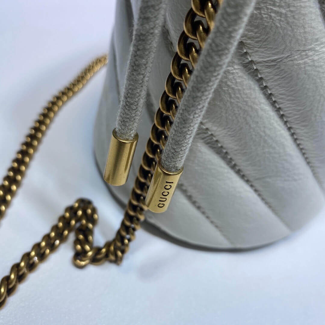 Gucci GG Marmont Mini Bucket Bag 575163 White