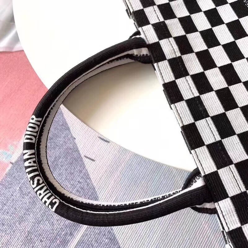 Christian Dior Book Tote Black And White Bag M1286
