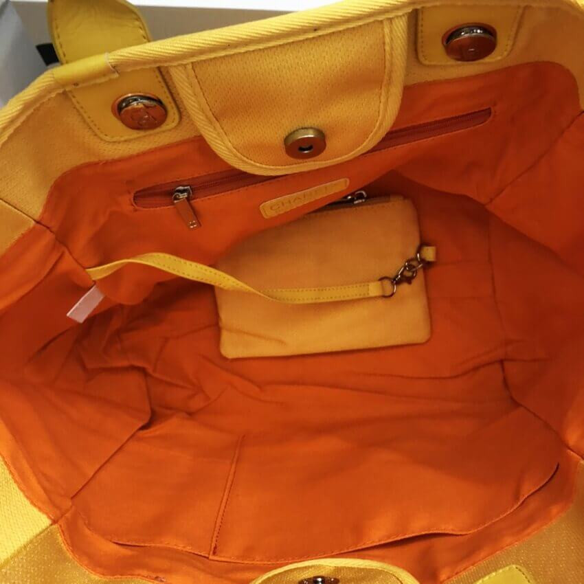 Chanel 21S Deauville Orange Yellow Large Shopping Bag A66941