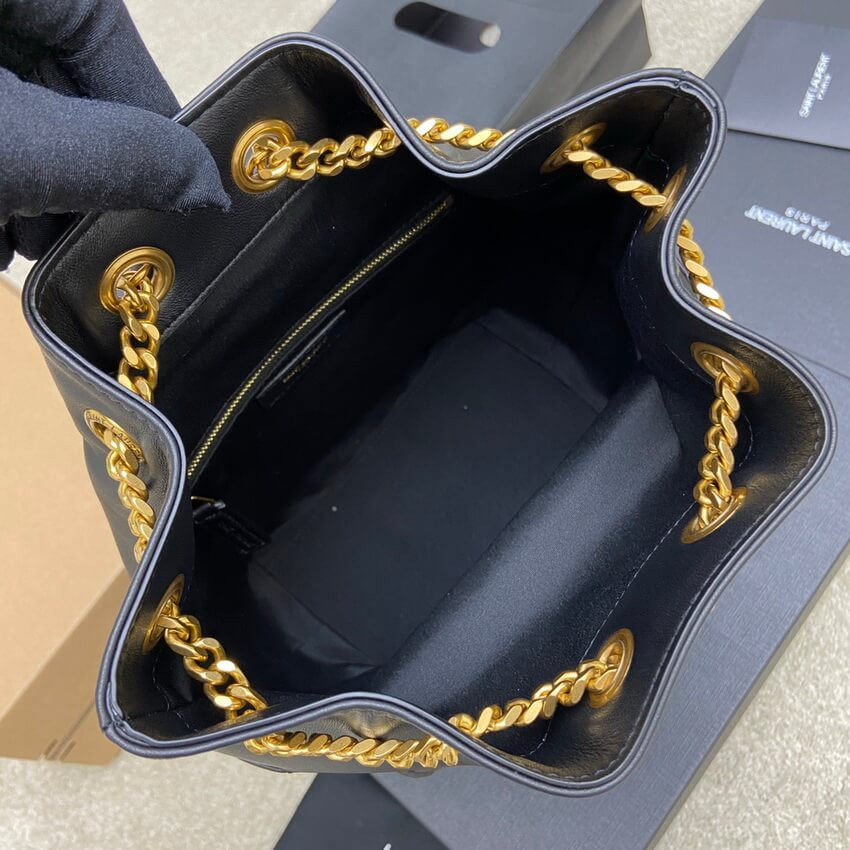 YSL Saint Laurent Joe Backpack 672609 In Black Lambskin