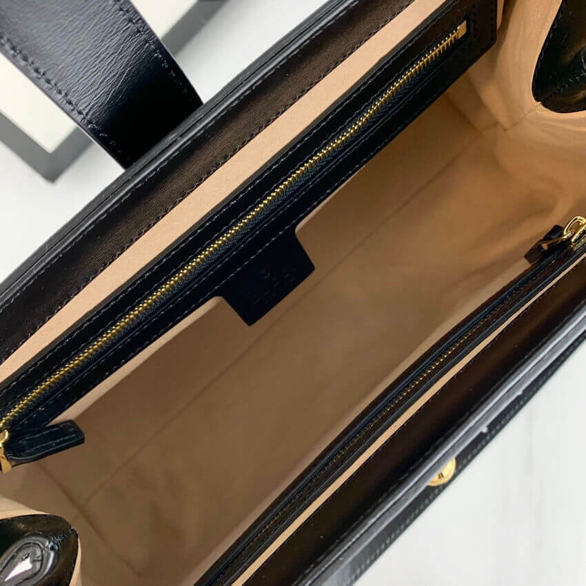 Gucci Jackie 1961 Medium Tote Bag in Black Leather 649016