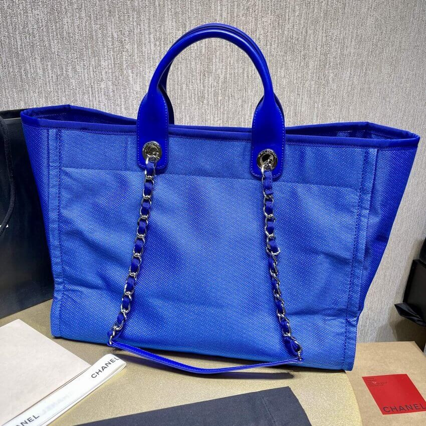 Chanel 21S Deauville Blue Orange Large Shopping Bag A66941