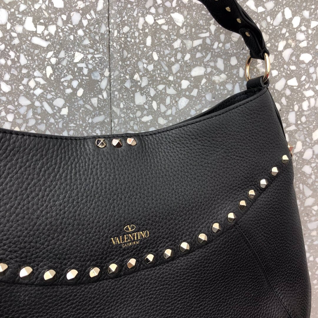 Valentino Garavani Twinkle Studded Small Leather Hobo Bag 2095