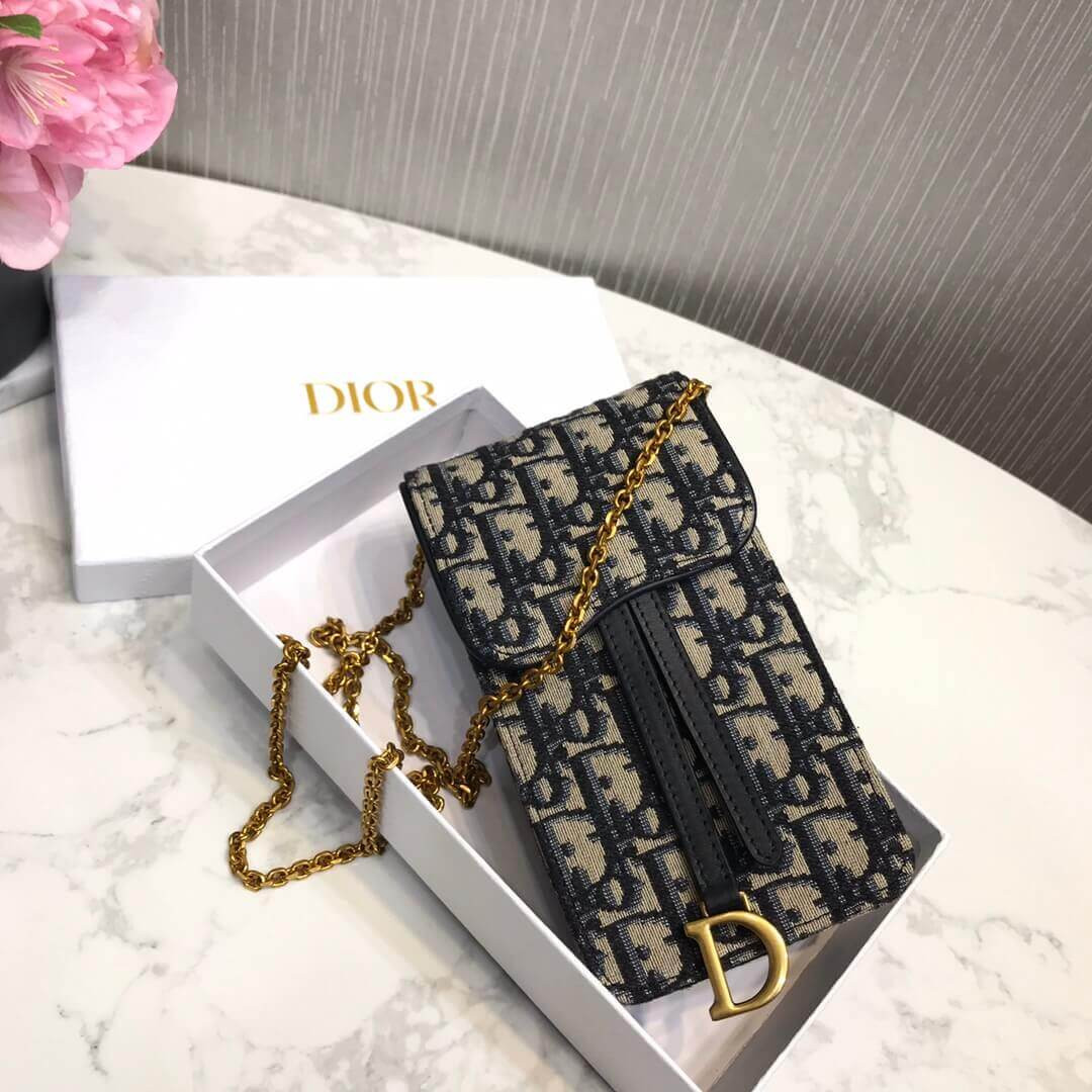 Christian Dior Oblique Saddle Chain For Phone M019