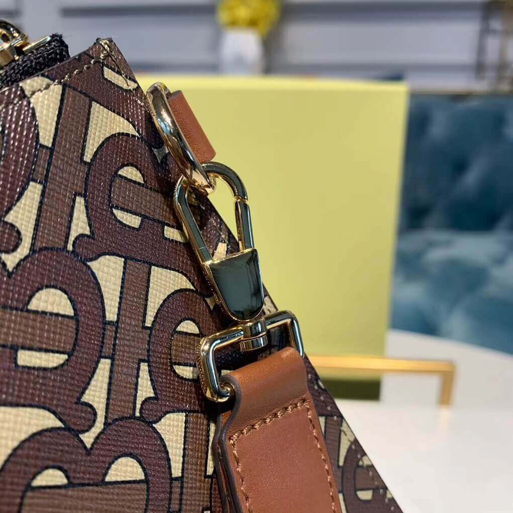 Burberry Monogram Stripe E-canvas Zip Pouch 80188941