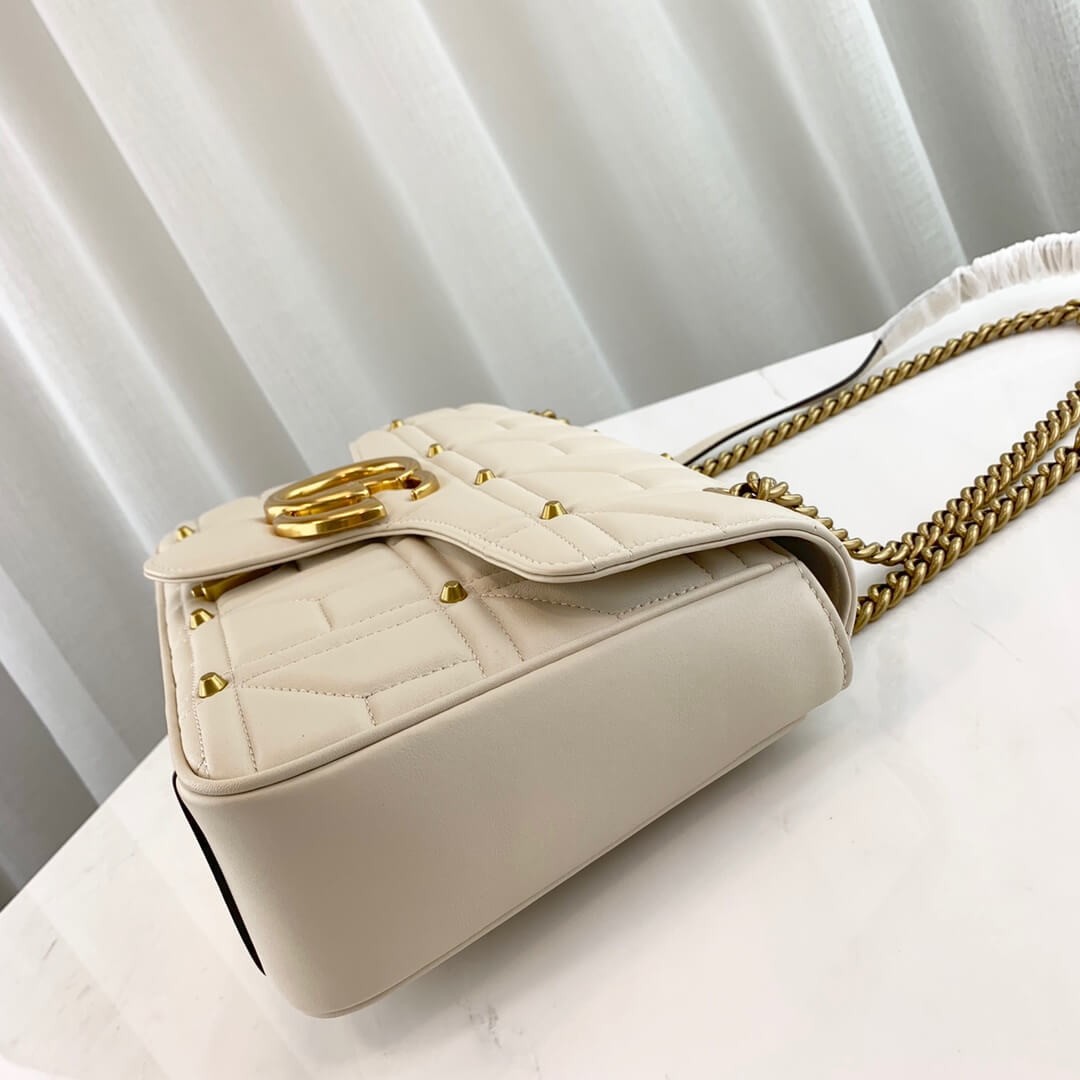 Gucci GG Marmont Matelassé Shoulder Bag With Studs 443496