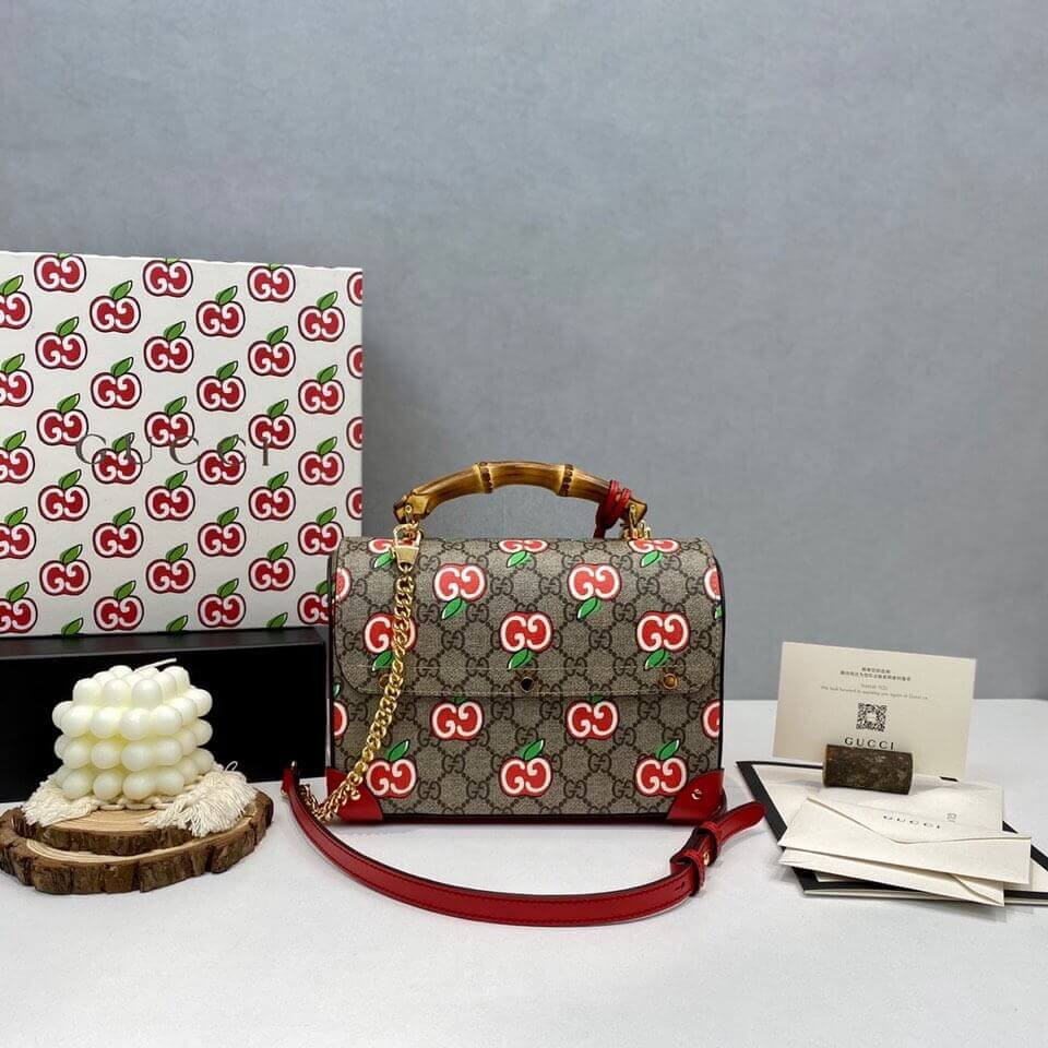 Gucci GG Apple Print Padlock Shoulder Bag 603221