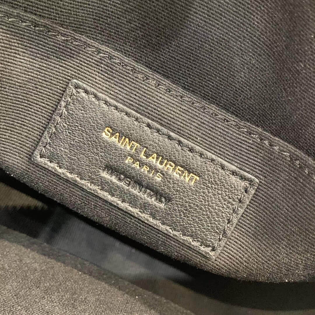 Saint Laurent Vinyle Round Camera Bag In Chevron-quilted Grain Leather 6104361