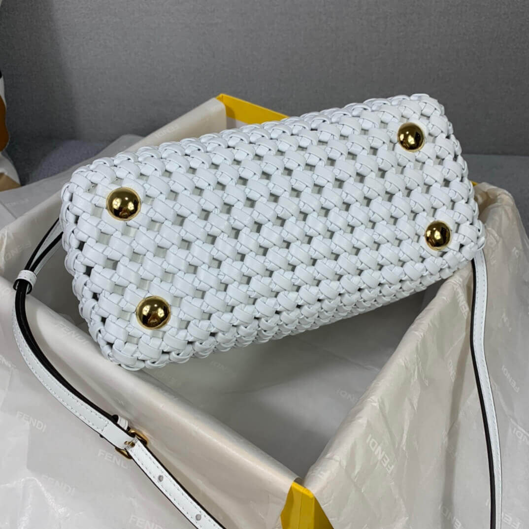 Fendi Peekaboo Iconic Mini Leather Interlace Bag 8BN244