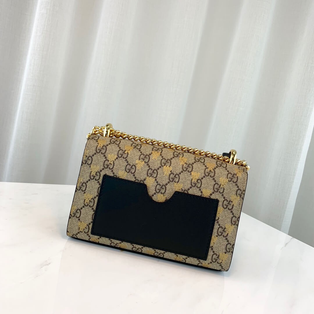 Gucci Padlock Small GG Bees Shoulder Bag 409487