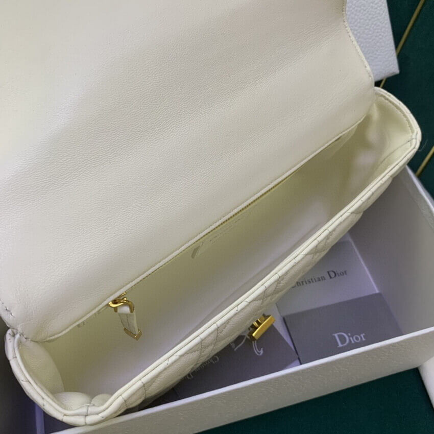 Christian Dior Medium Caro Bag Warm Taupe Supple Cannage Calfskin M9242