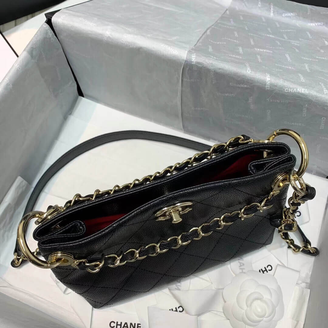 Chanel Grained Calfskin Small Hobo Bag AS1461