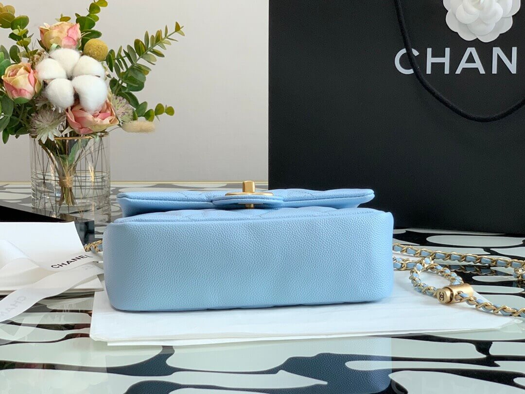 Chanel Caviar Calfskin Pearl Crush Gold Ball Mini Flap Bag 99097