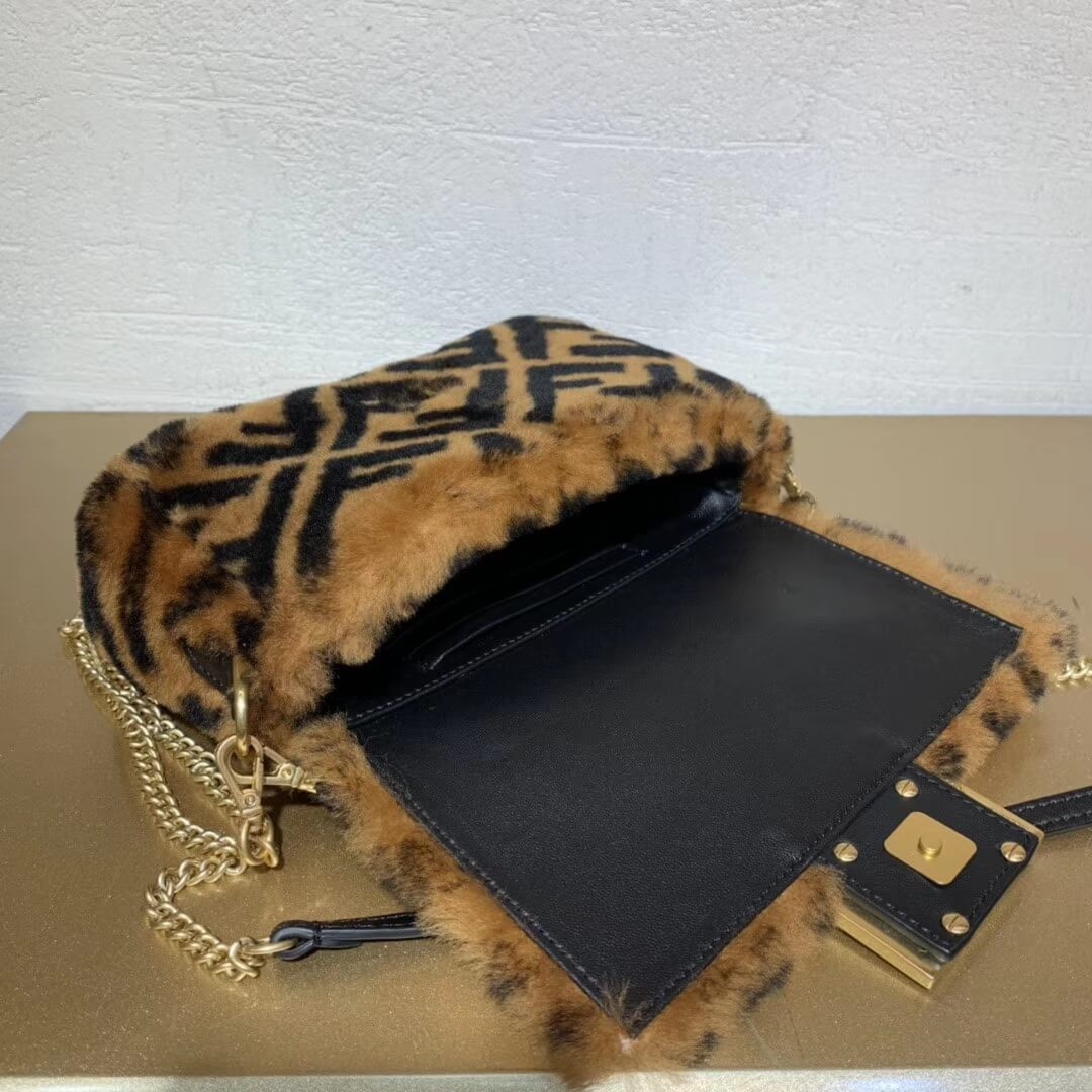 Fendi Sheepskin Mini Baguette Bag 8BS017
