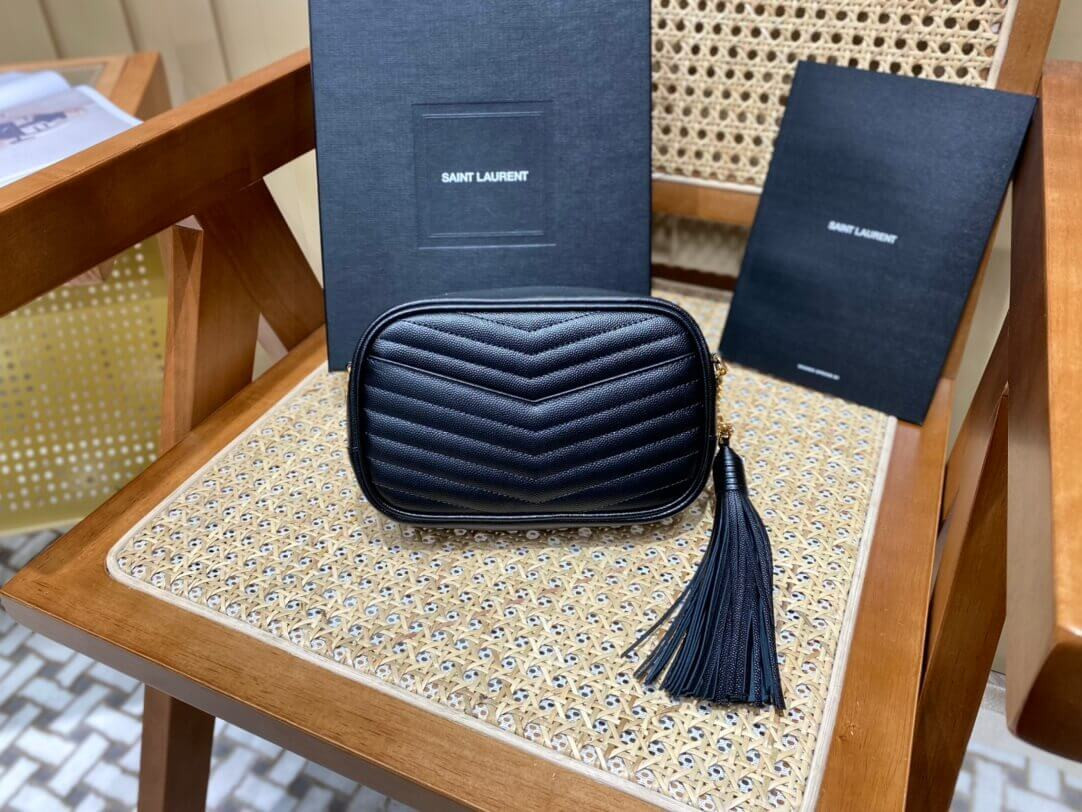 YSL Saint Laurent Lou Mini Camera Bag 585040 in Grain Leather Black