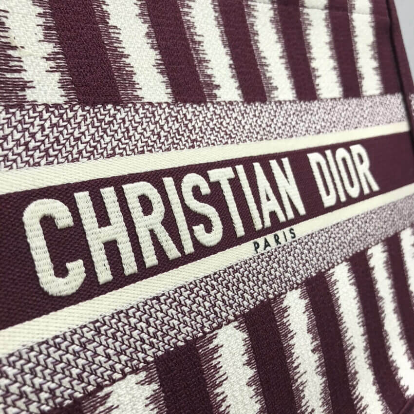 Dior Small Book Tote D-Stripes Embroidery M1296