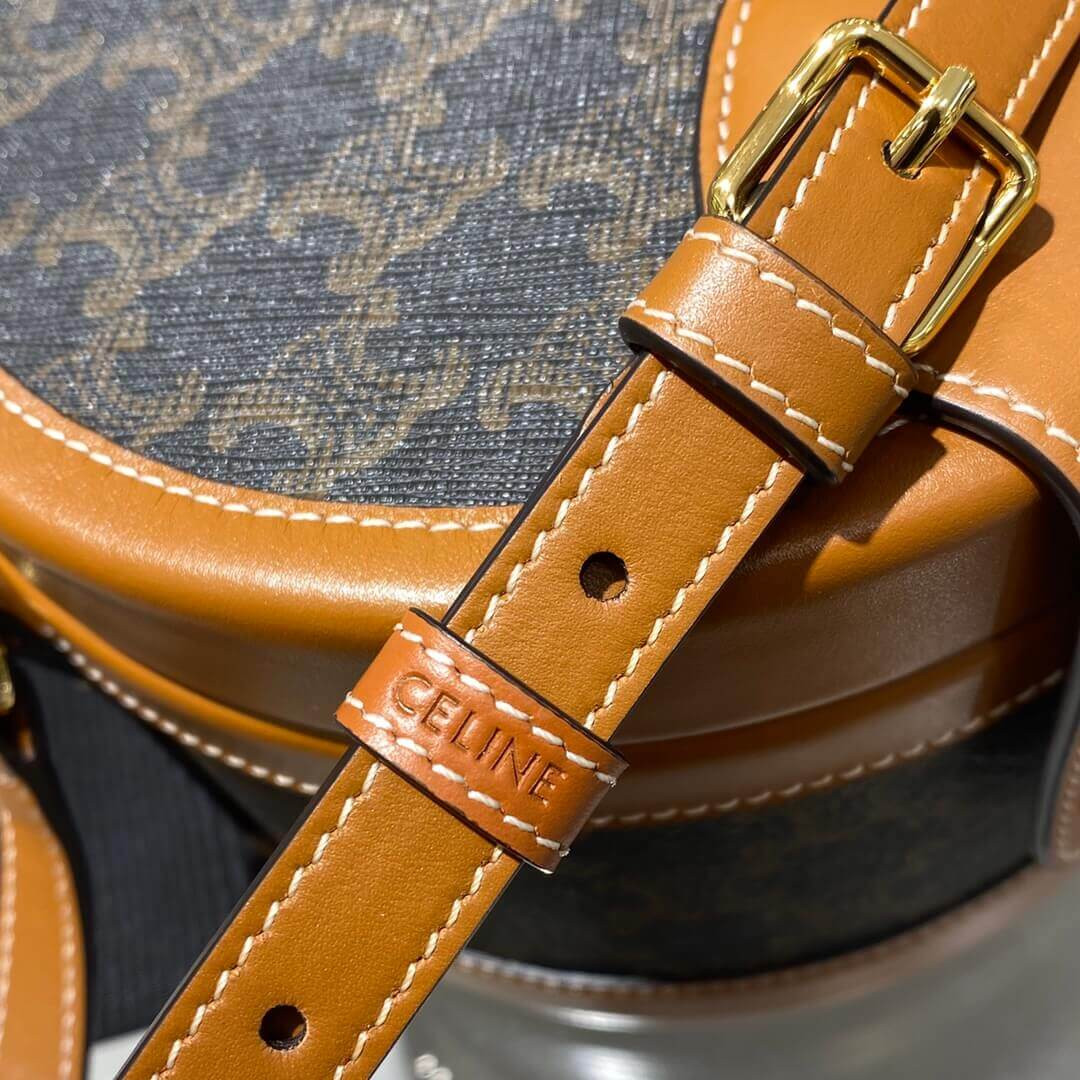 Celine Medium Tambour Bag In Triomphe Canvas 195192