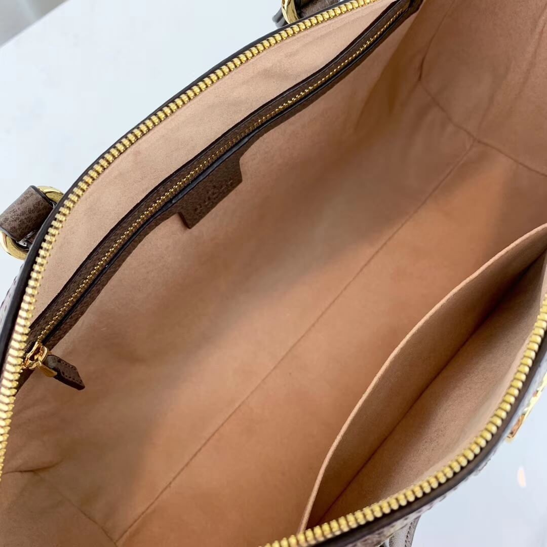 Gucci Ophidia GG Medium Top Handle Bag 524532 Coffee