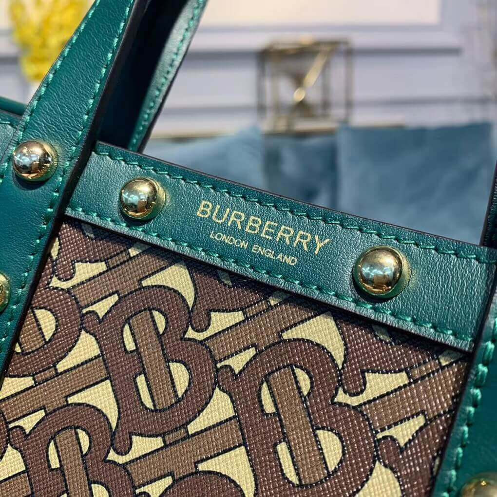 Burberry Small Monogram Print E-canvas Portrait Tote Bag 80250691