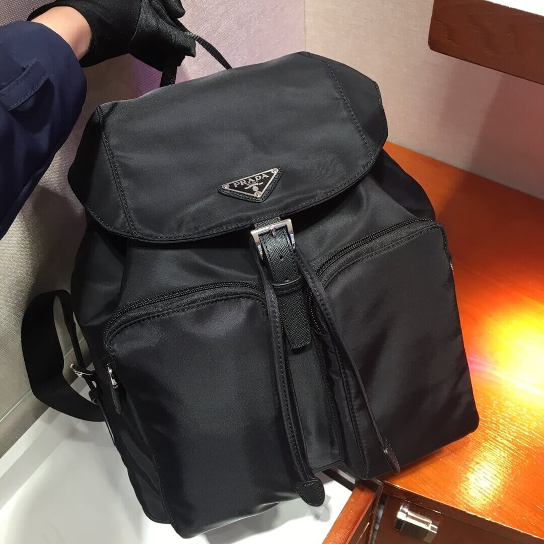 Prada Nylon and Saffiano Leather Backpack 1BZ005