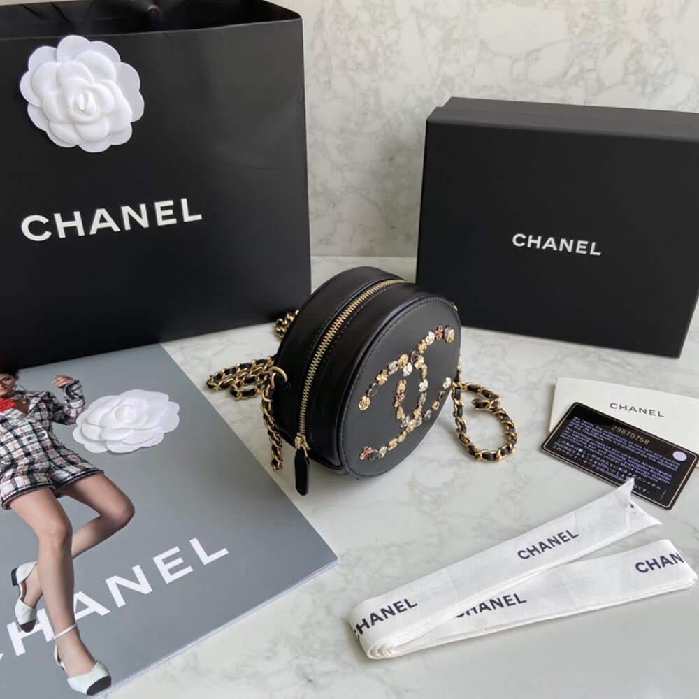 Chanel Studded CC Detail Round Bag AS1180