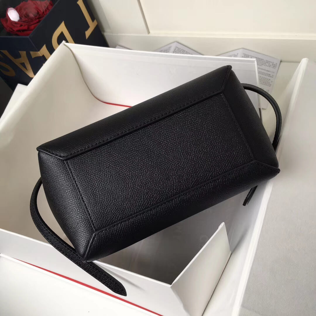 Celine Micro Belt Bag In Grained Calfskin 189153 Black