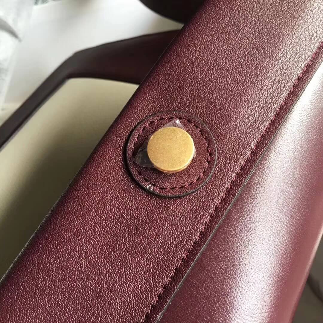 Celine Frame Medium Shoulder Bag 180263 Burgundy/White