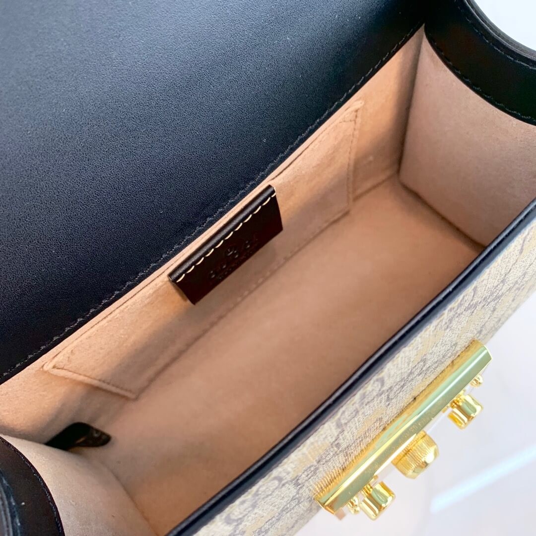 Gucci Padlock Small GG Bees Shoulder Bag 409487