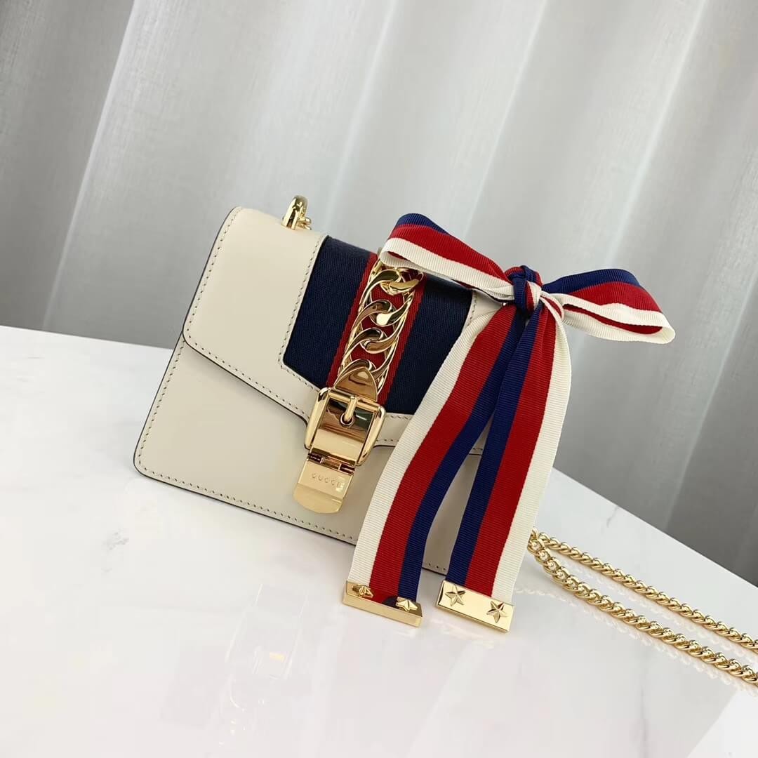 Gucci Sylvie Leather Mini Chain Bag 431666