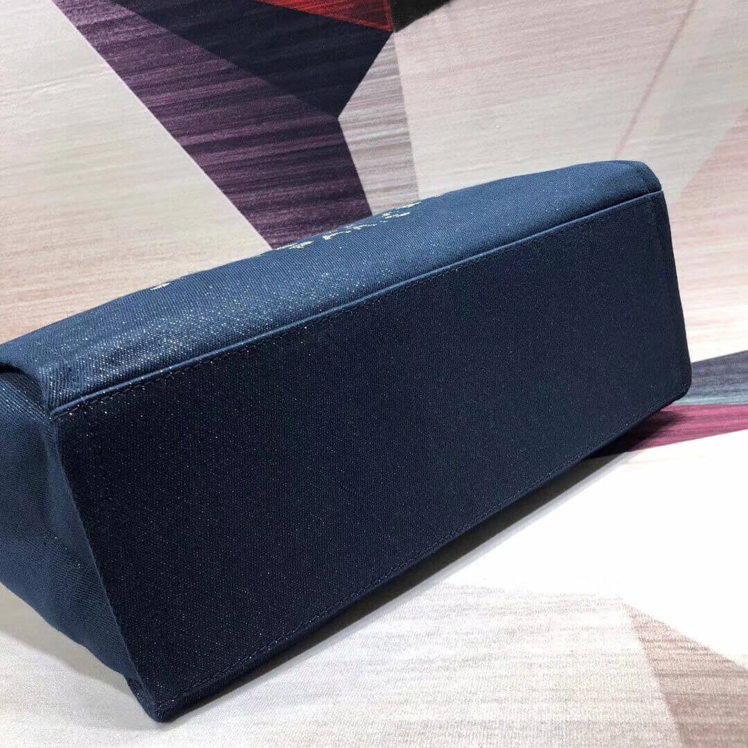 Chanel Deauville Tote 38cm Canvas Bag A66941 Denim Blue/Gold