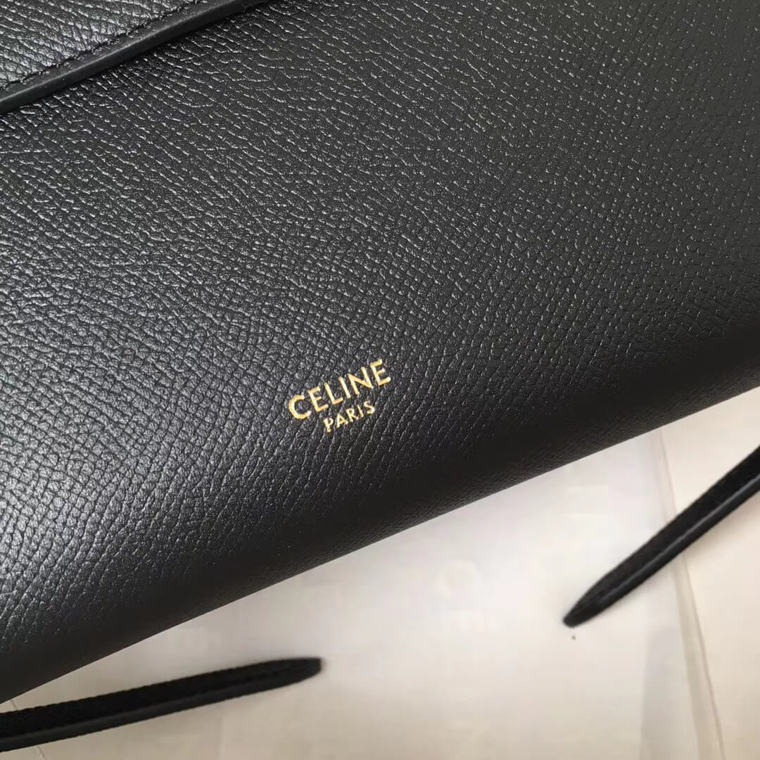 Celine Micro Belt Bag In Grained Calfskin 189153 Black