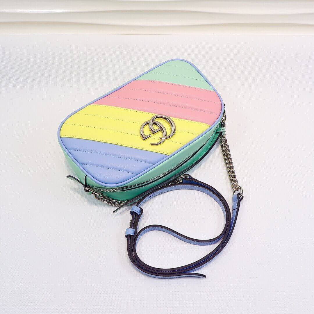 Gucci GG Marmont Small Shoulder Bag In Pastel And Rainbow 447632