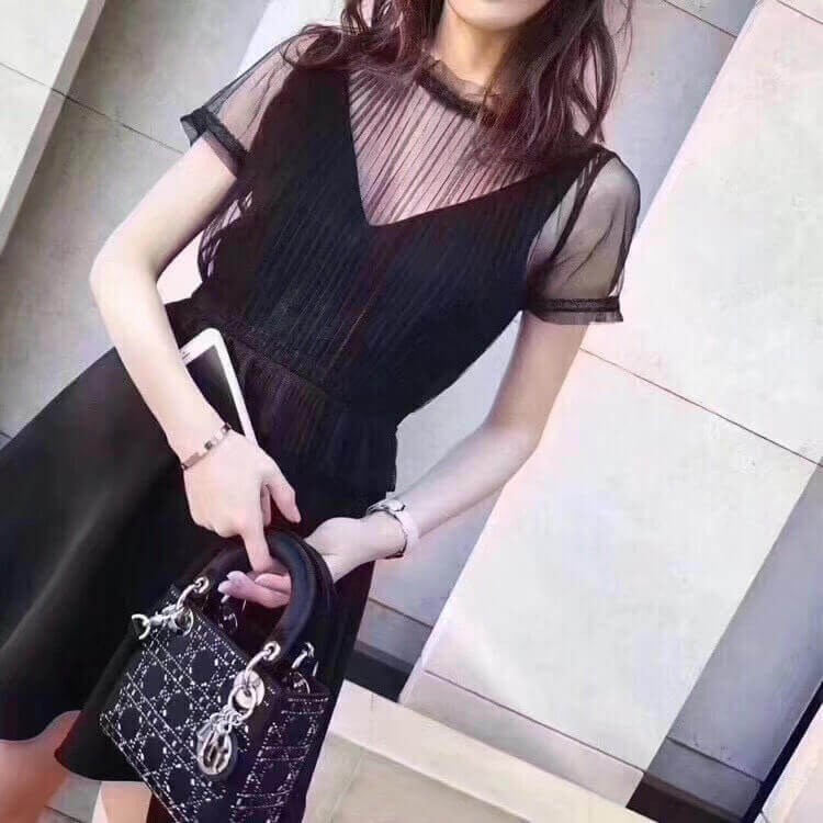 Christian Dior Rhinestones Mini Lady Dior Bag M0500