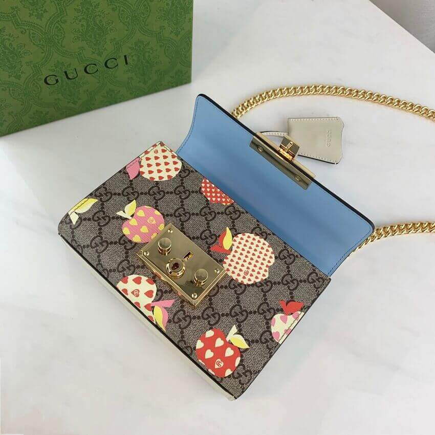 Gucci Padlock Heart Apple Pattern Small Shoulder Bag 409487