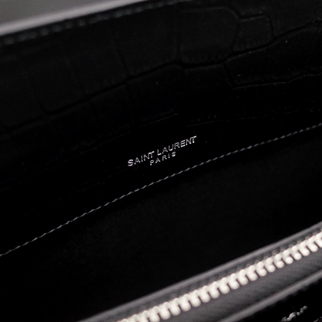 Saint Laurent Sac De Jour Souple Baby In Crocodile Embossed Leather 477477