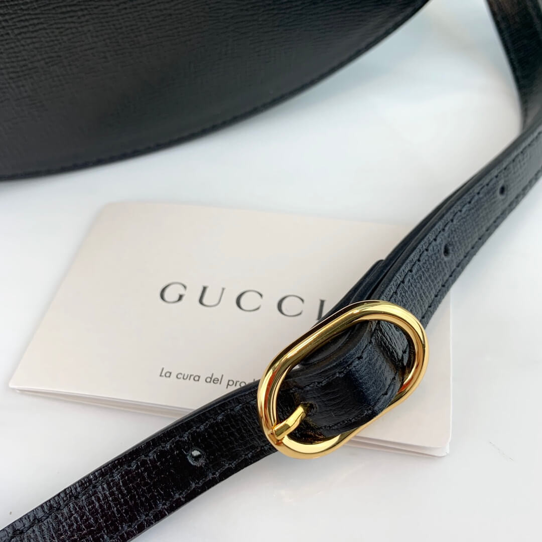 Gucci 1955 Horsebit Bucket Bag 602118 Black/Butter