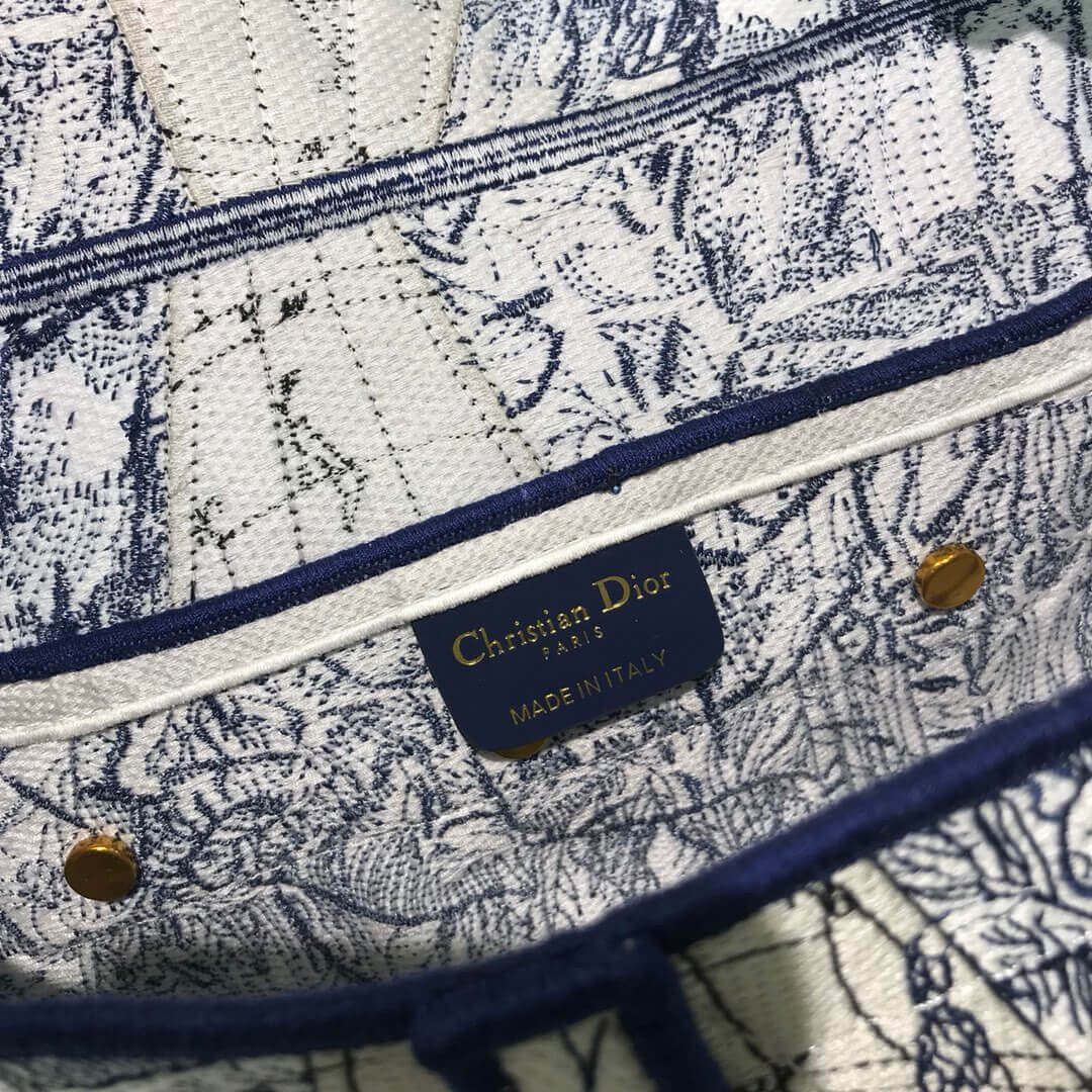 Christian Dior Saddle Bag in Blue Camouflage Embroidery M0446