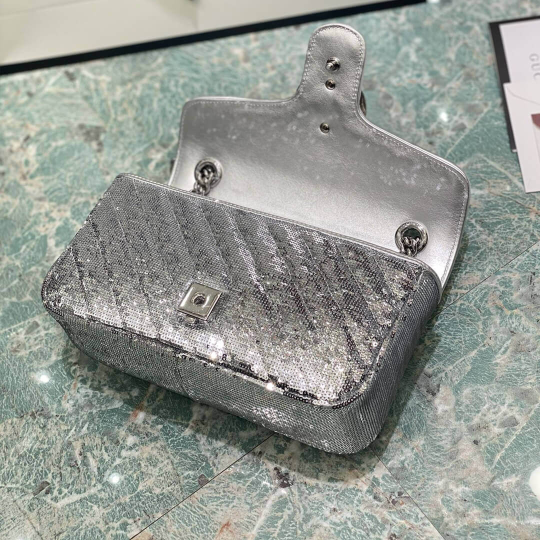 Gucci GG Marmont Small Sequin Shoulder Bag 443497