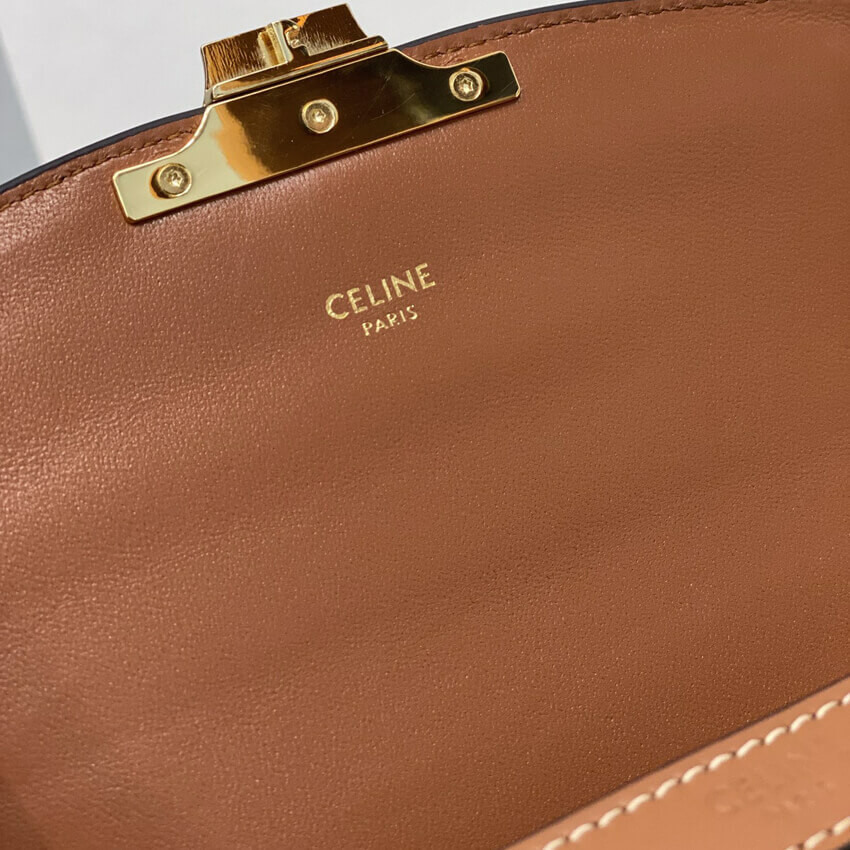 Celie Teen Triomphe Bag in Triomphe Textile and Calfskin 188882 Brown/Tan