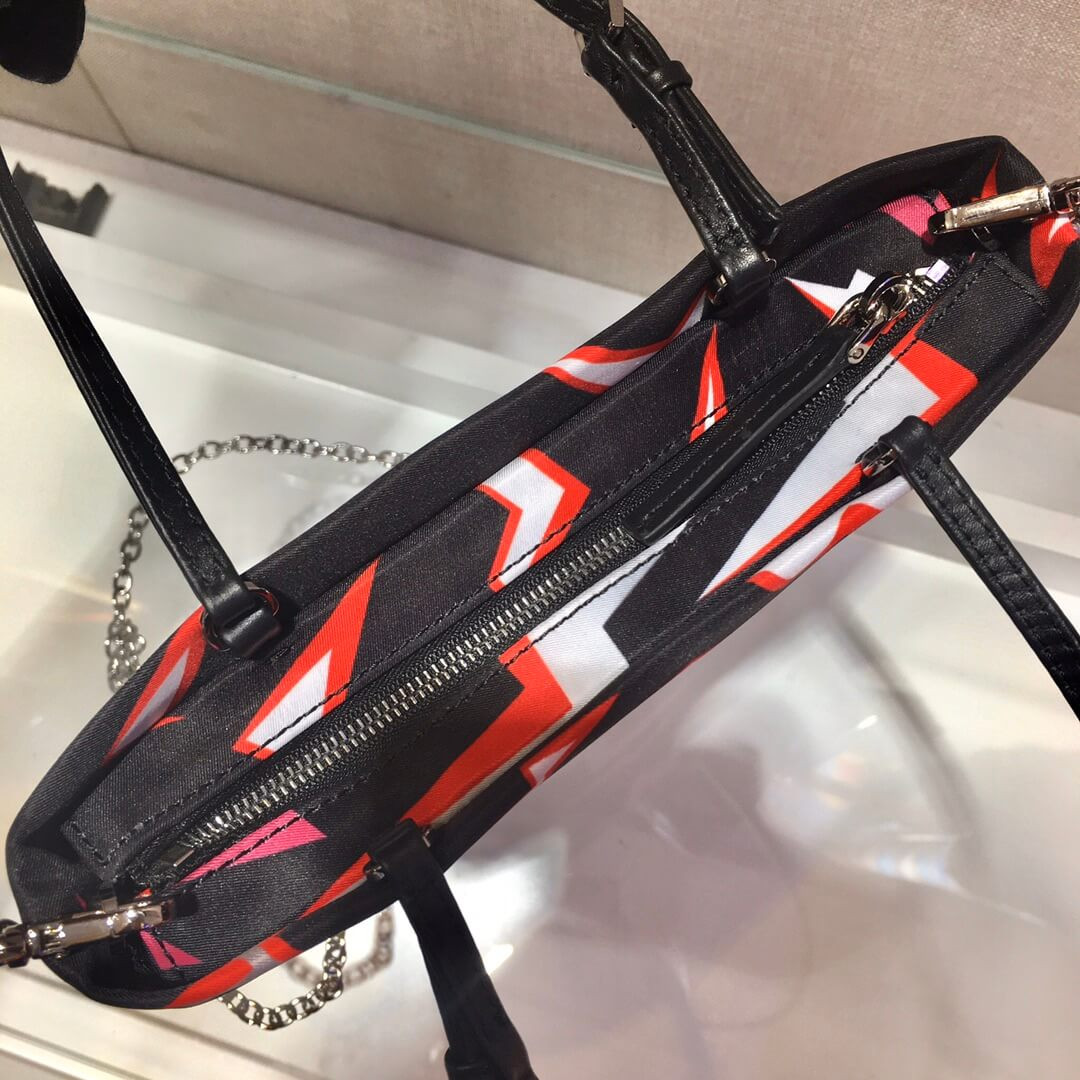 Prada Lightning Print Nylon Handbag 1BA252