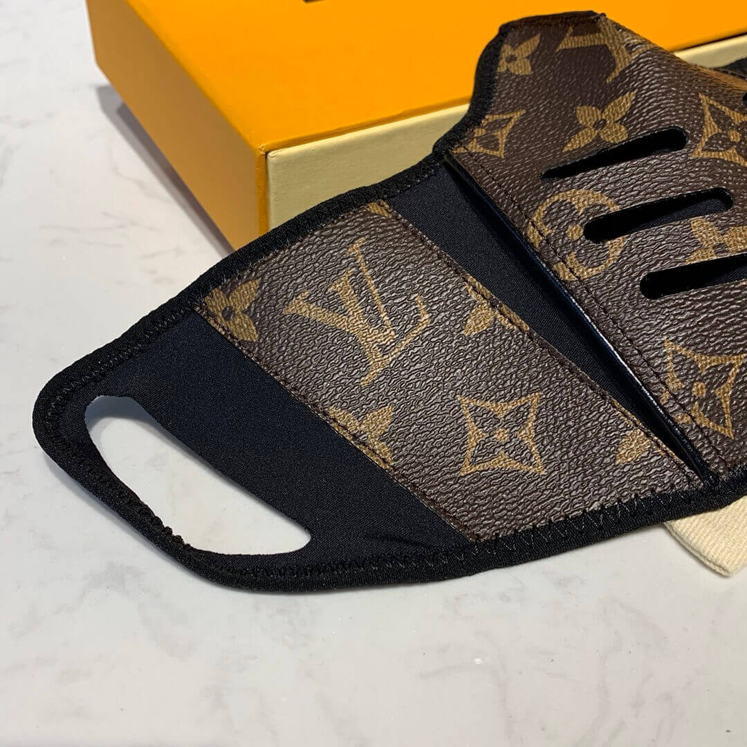 Louis Vuitton Monogram Brown Leather Face Mask