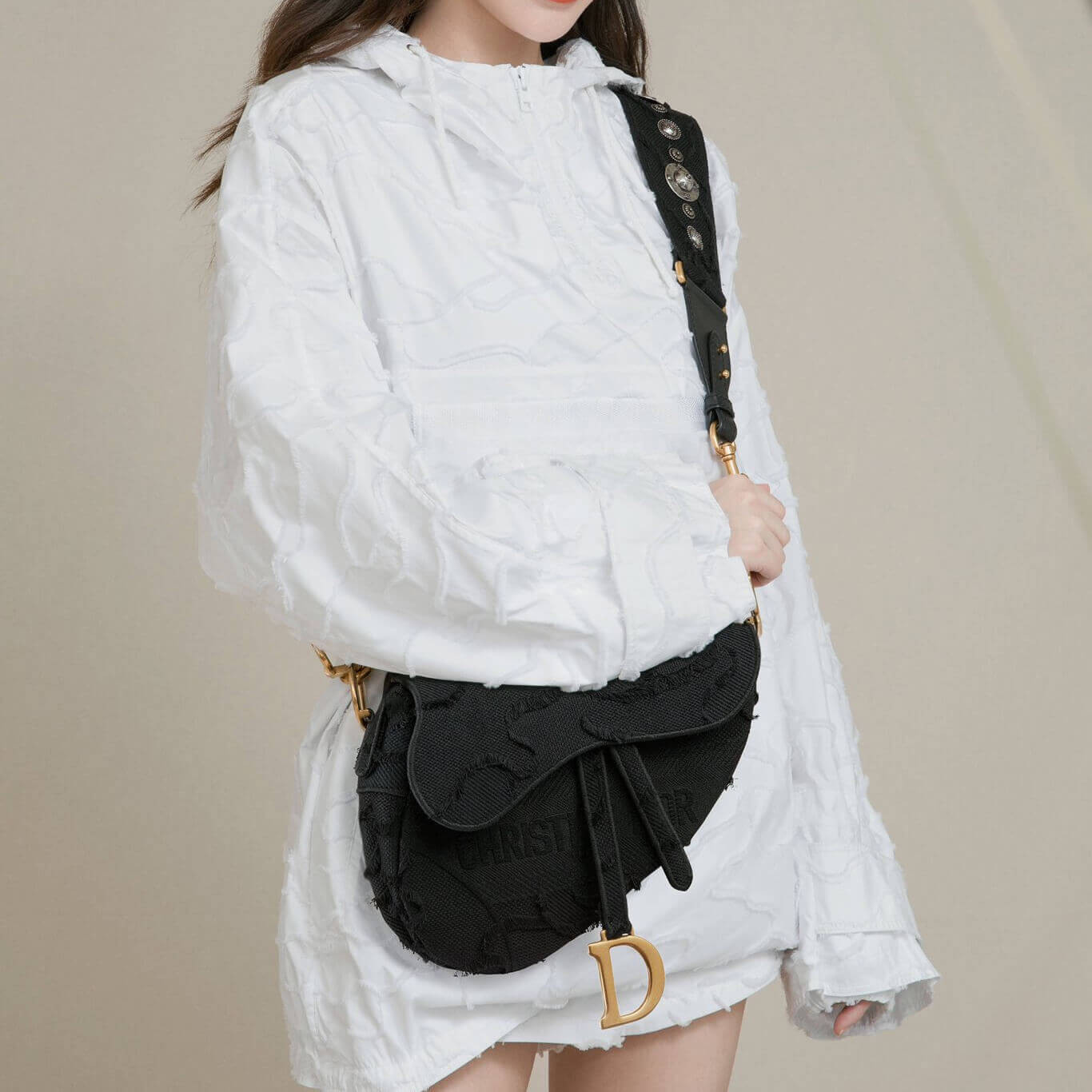 Christian Dior Saddle Bag in Camouflage Embroidery M0446