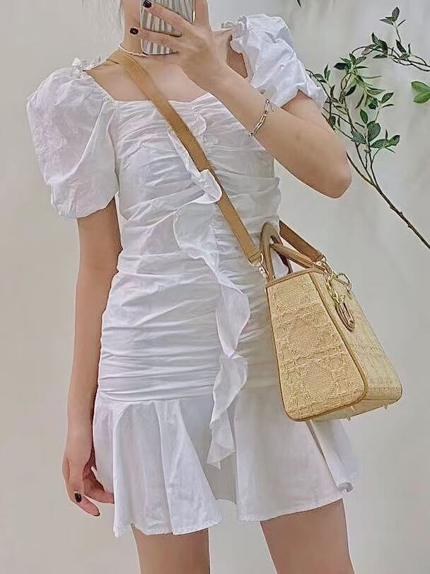 Christian Dior Medium Lady Dior Bag Natural Cannage Raffia M0565