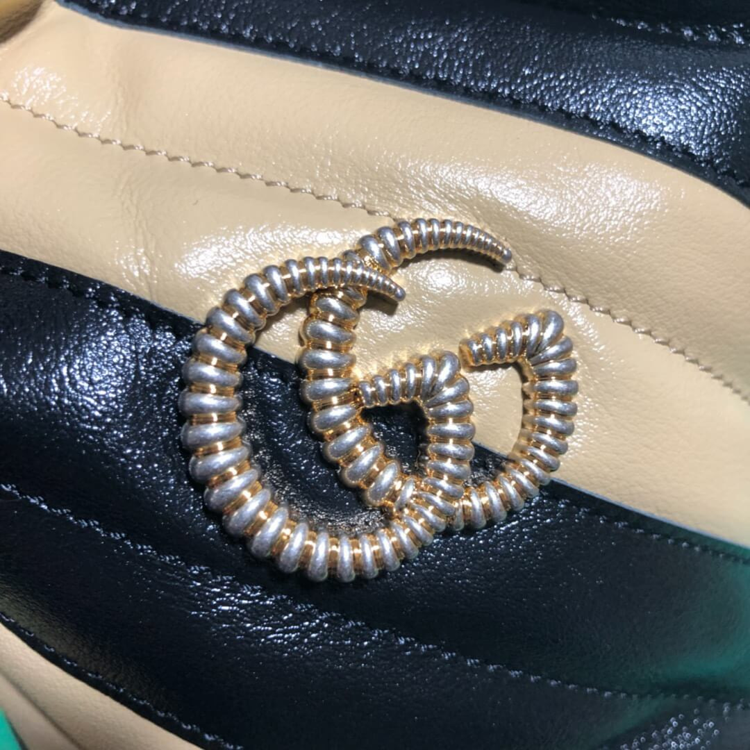 Gucci GG Marmont Mini Bucket Bag 575163 Beige/Black