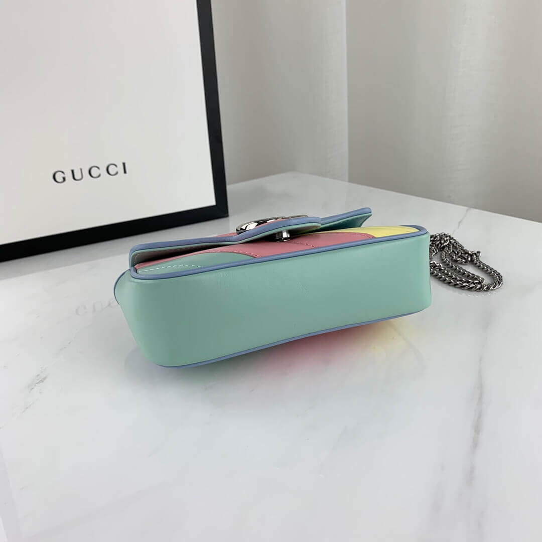 Gucci GG Marmont Super Mini Bag In Pastel And Rainbow 476433