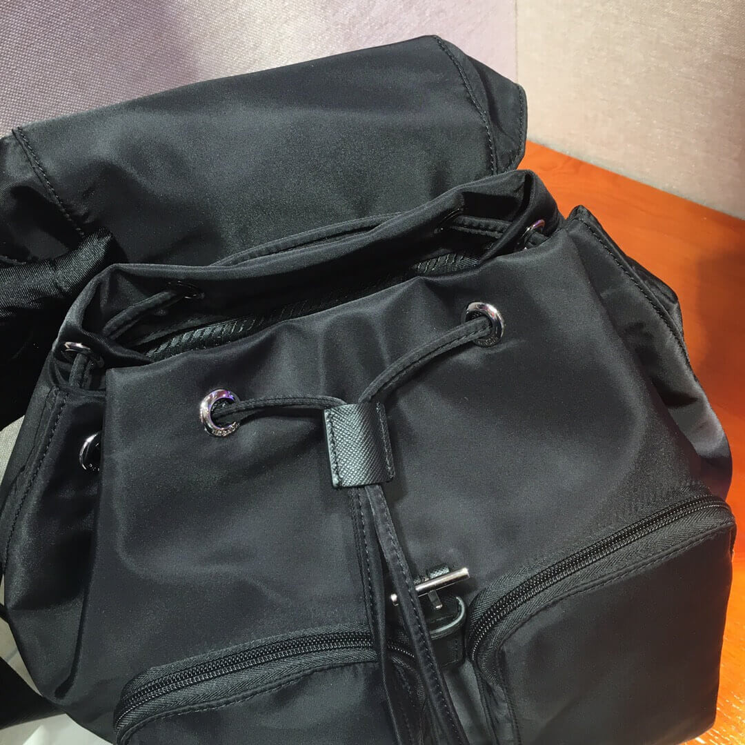 Prada Nylon and Saffiano Leather Backpack 1BZ005