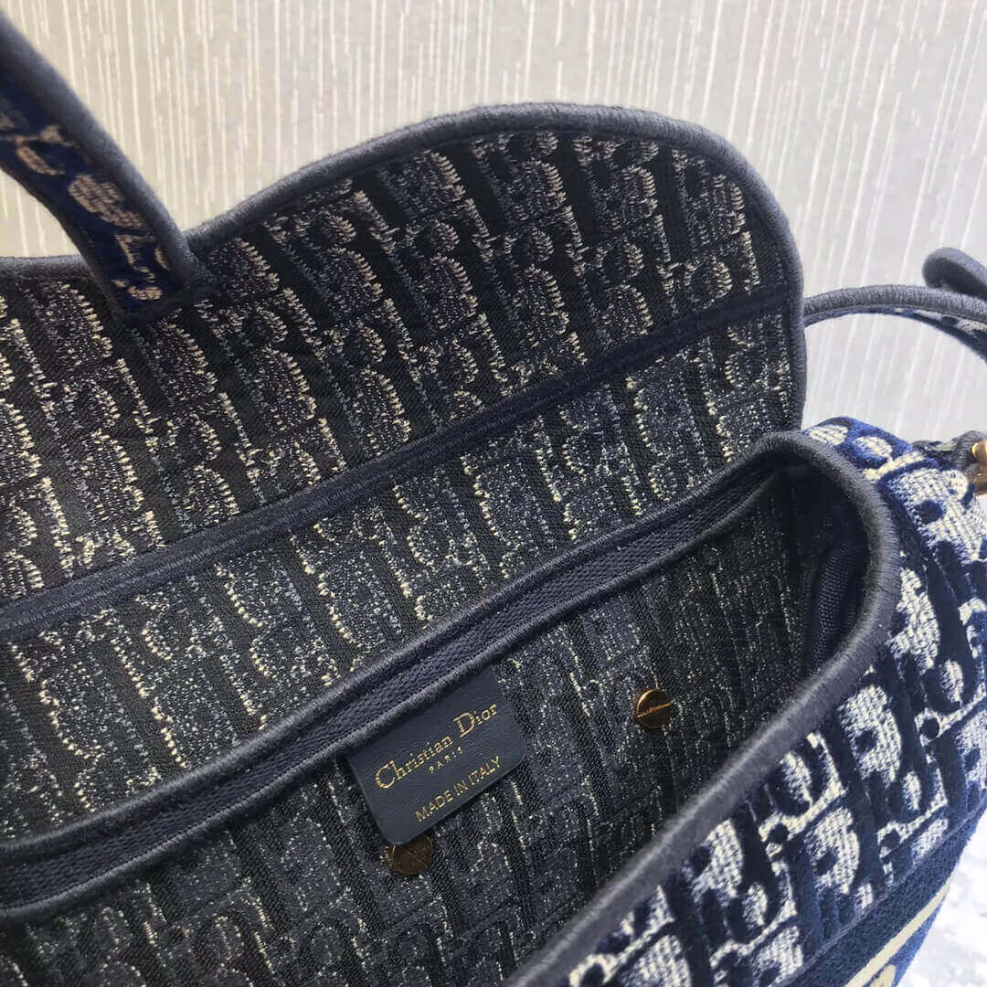 Dior Oblique Embroidered Velvet Saddle Bag M0446C