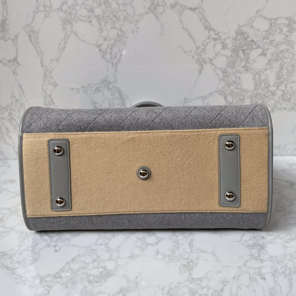 Chanel Wool Felt Deauville Shopping Bag A60598 Grey