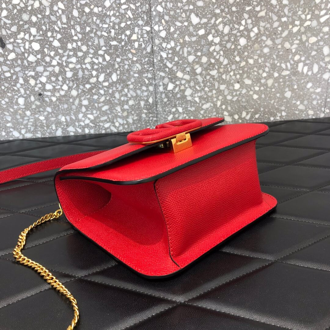 Valentino Small Vsling Shiny Calfskin Shoulder Bag 0021